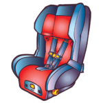 drawing of a carseat