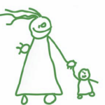 simple drawing of parent and child