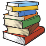 drawing of stack of books